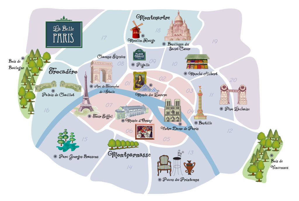 the 20 arrondissements of Paris
